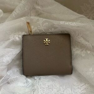 Tory Burch Taupe Wallet with Gold Accent